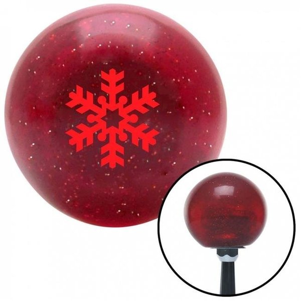 Newalthlete Red Snowflake Filled in Red Metal Flake Shift Knob with M16 x 1.5 Insert Shifter NE1561840